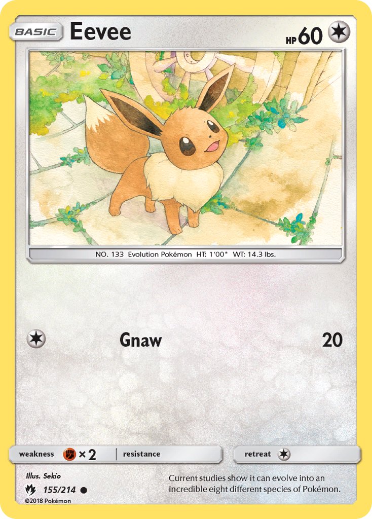 Eevee (155/214) (Let's Play, Eevee Cracked Ice Holo) (Theme Deck Exclusives) [Sun & Moon: Lost Thunder] | Chromatic Games