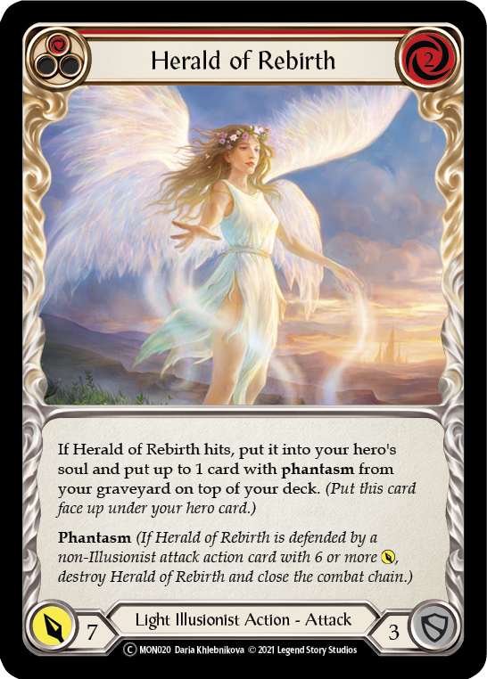 Herald of Rebirth (Red) [U-MON020-RF] (Monarch Unlimited)  Unlimited Rainbow Foil | Chromatic Games