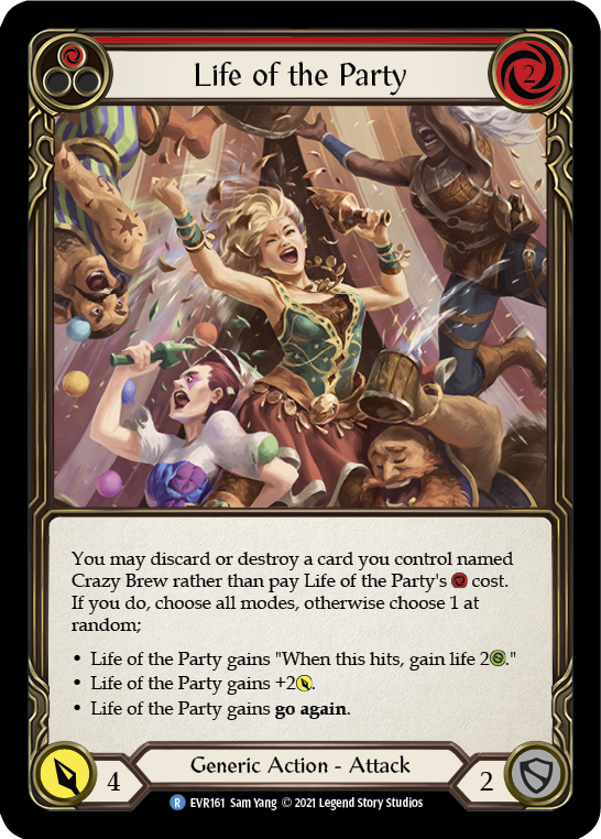 Life of the Party (Red) [EVR161] (Everfest)  1st Edition Rainbow Foil | Chromatic Games