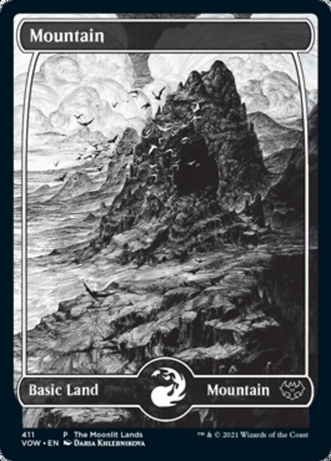 Mountain (The Moonlit Lands) (Foil Etched) [Innistrad: Crimson Vow Promos] | Chromatic Games