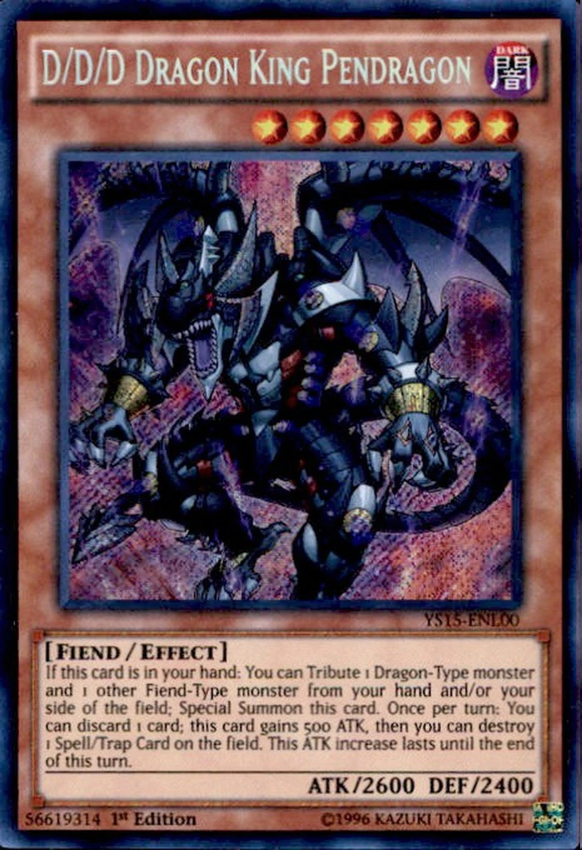 D/D/D Dragon King Pendragon [YS15-ENL00] Secret Rare | Chromatic Games