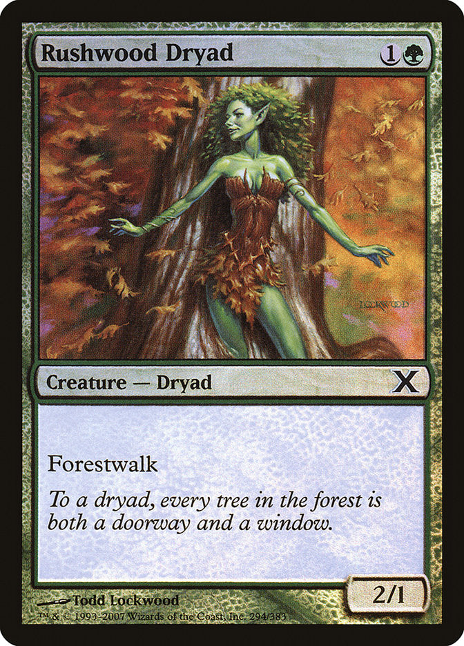 Rushwood Dryad (Premium Foil) [Tenth Edition] | Chromatic Games