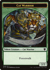 Cat // Cat Warrior Double-Sided Token [Commander 2017 Tokens] | Chromatic Games