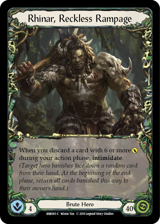 Rhinar, Reckless Rampage [RNR001-C] (Rhinar Hero Deck)  1st Edition Normal | Chromatic Games