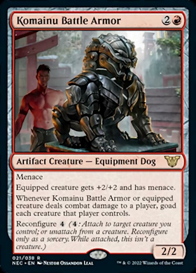 Komainu Battle Armor [Kamigawa: Neon Dynasty Commander] | Chromatic Games