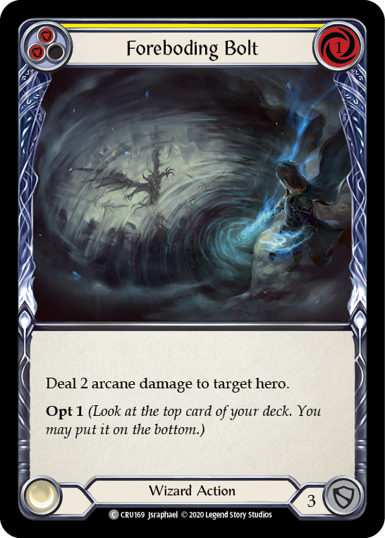 Foreboding Bolt (Yellow) [CRU169] (Crucible of War)  1st Edition Normal | Chromatic Games