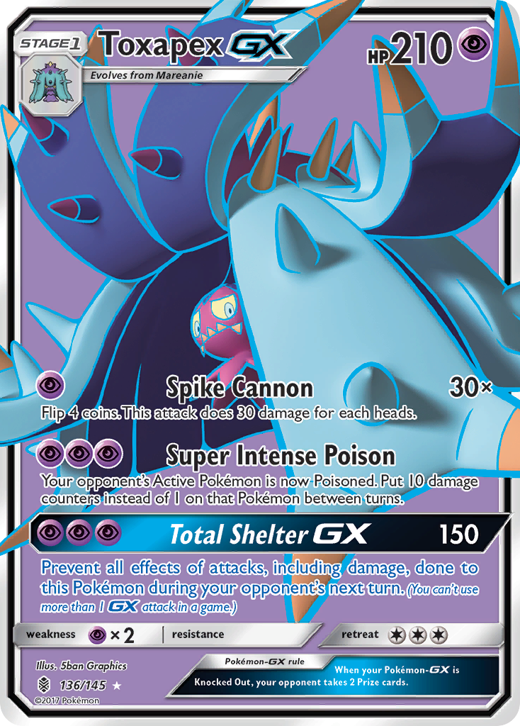 Toxapex GX (136/145) [Sun & Moon: Guardians Rising] | Chromatic Games