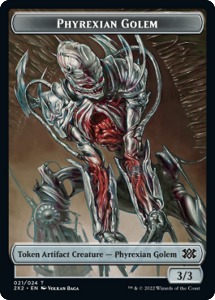 Egg // Phyrexian Golem Double-Sided Token [Double Masters 2022 Tokens] | Chromatic Games