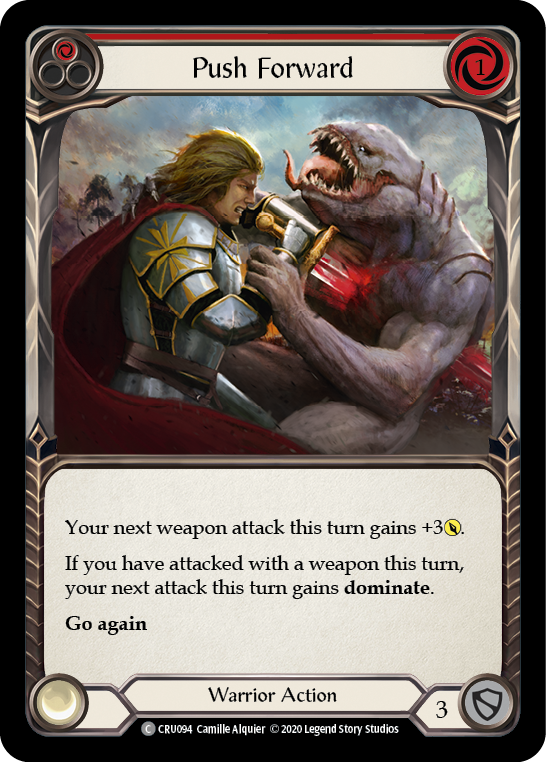 Push Forward (Red) [CRU094] (Crucible of War)  1st Edition Rainbow Foil | Chromatic Games