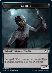 Zombie (005) // Wrenn and Seven Emblem Double-Sided Token [Innistrad: Midnight Hunt Tokens] | Chromatic Games