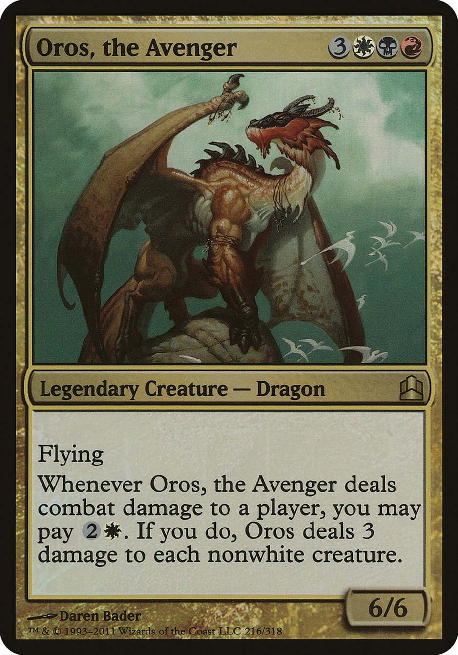 Oros, the Avenger (Oversized) [Commander 2011 Oversized] | Chromatic Games