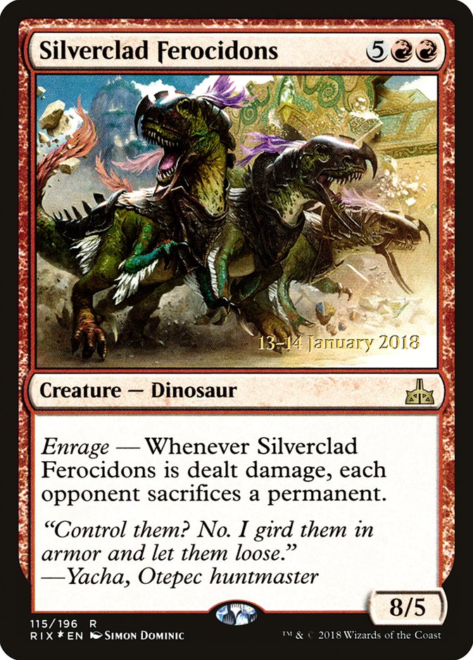 Silverclad Ferocidons [Rivals of Ixalan Prerelease Promos] | Chromatic Games