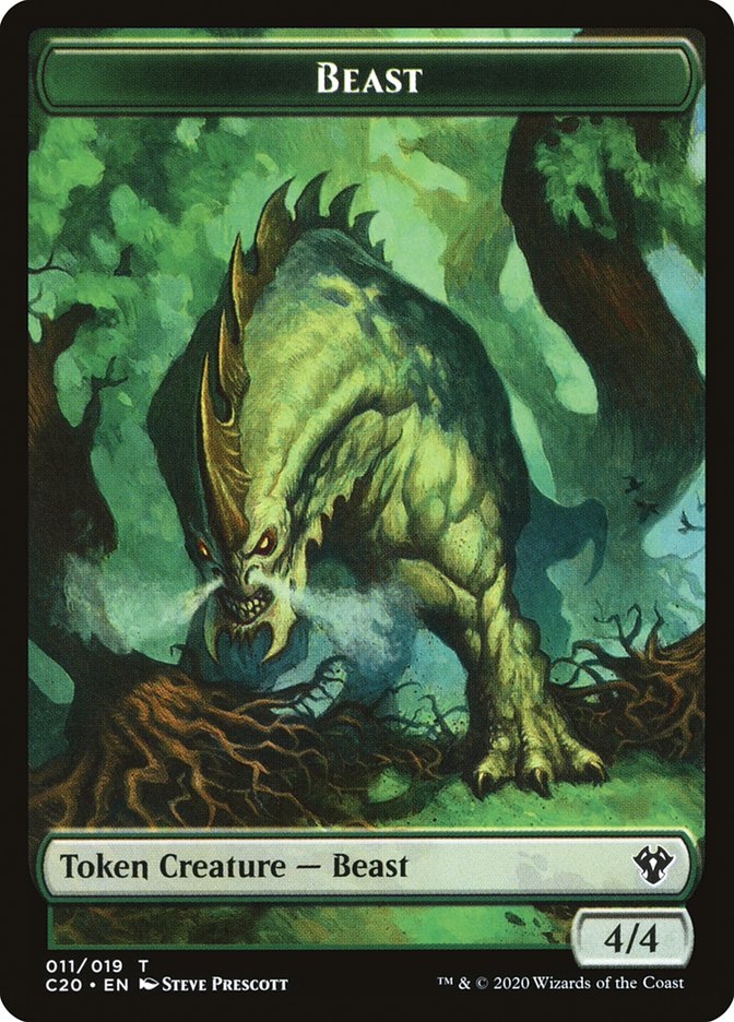 Bird Illusion // Beast (011) Double-Sided Token [Commander 2020 Tokens] | Chromatic Games