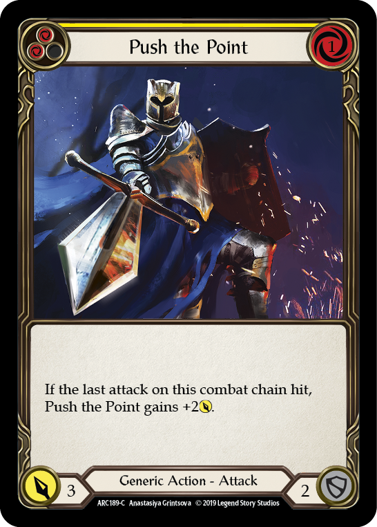 Push the Point (Yellow) [ARC189-C] (Arcane Rising)  1st Edition Rainbow Foil | Chromatic Games