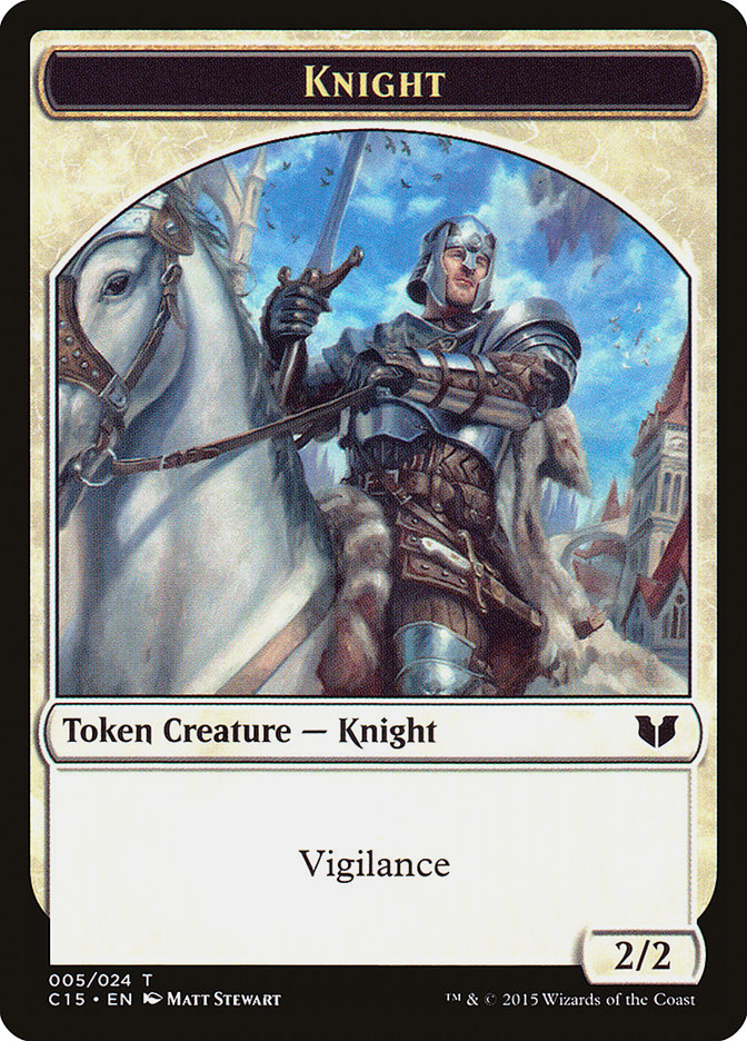 Angel // Knight (005) Double-Sided Token [Commander 2015 Tokens] | Chromatic Games