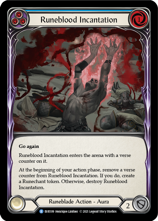 Runeblood Incantation (Blue) [EVR109] (Everfest)  1st Edition Rainbow Foil | Chromatic Games