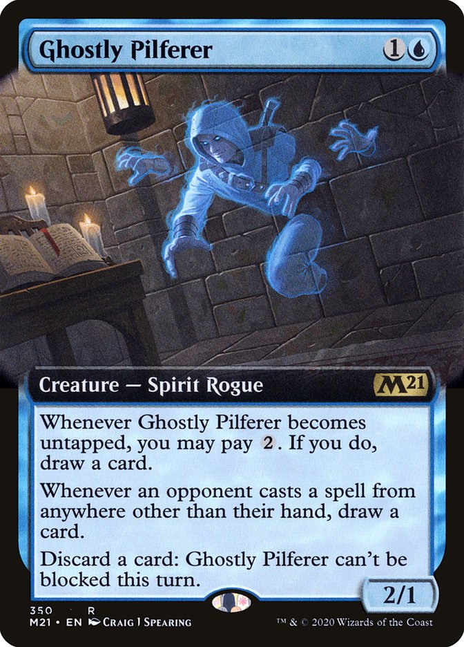 Ghostly Pilferer (Extended Art) [Core Set 2021] | Chromatic Games