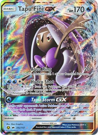 Tapu Fini GX (Burning Shadows/Yellow A Alternate cards) (39/147) [Jumbo Cards] | Chromatic Games