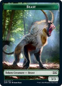 Beast // Saproling Double-Sided Token [Double Masters Tokens] | Chromatic Games