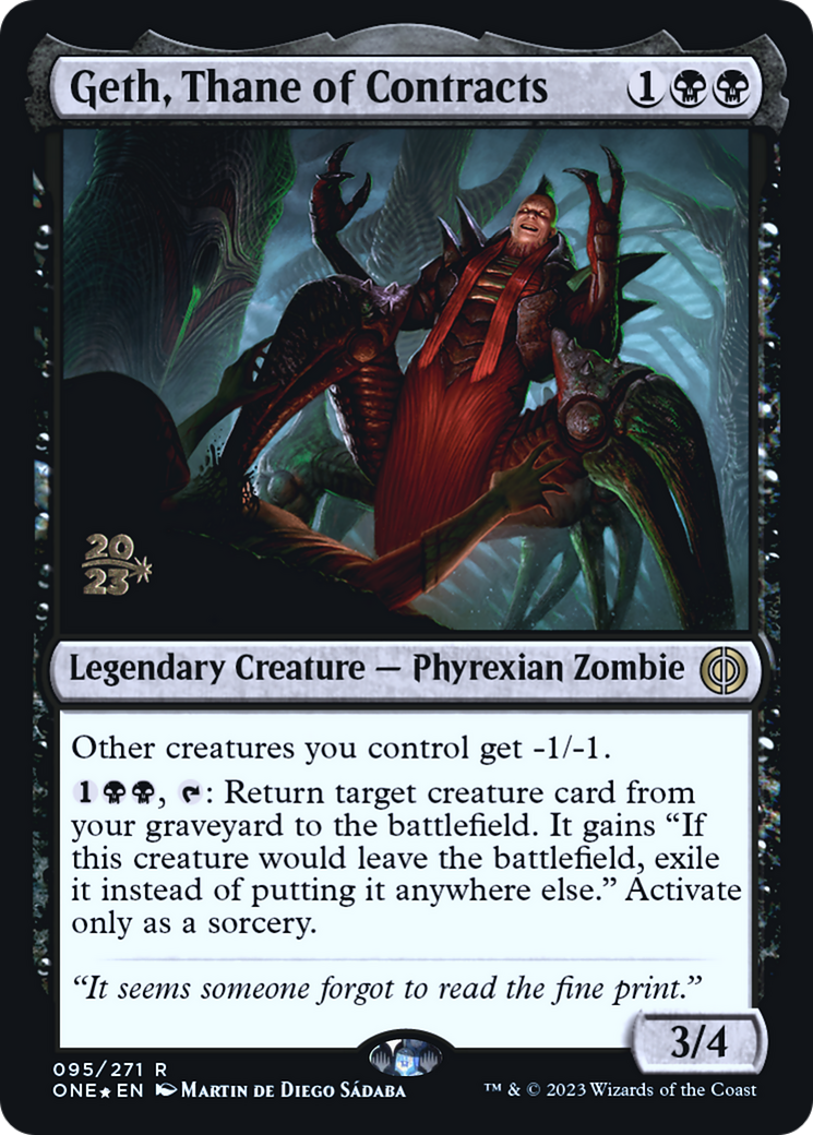 Geth, Thane of Contracts [Phyrexia: All Will Be One Prerelease Promos] | Chromatic Games