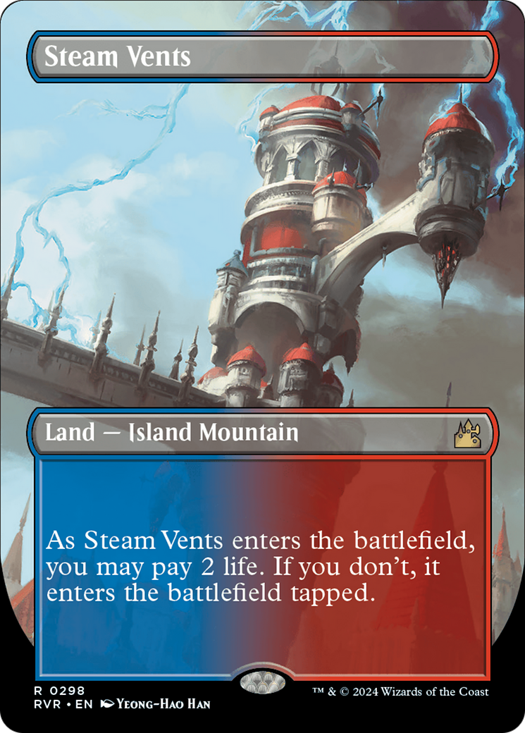 Steam Vents (Borderless) [Ravnica Remastered] | Chromatic Games