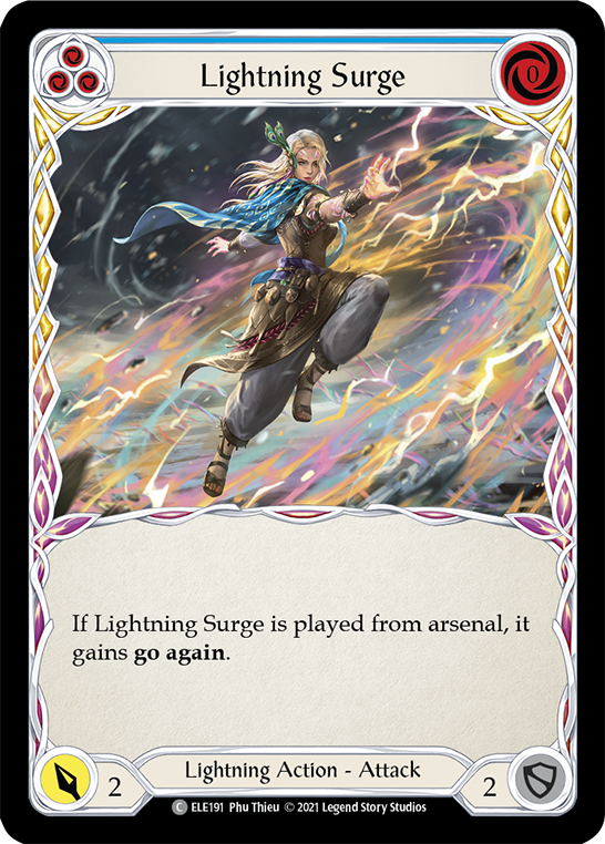 Lightning Surge (Blue) [ELE191] (Tales of Aria)  1st Edition Rainbow Foil | Chromatic Games