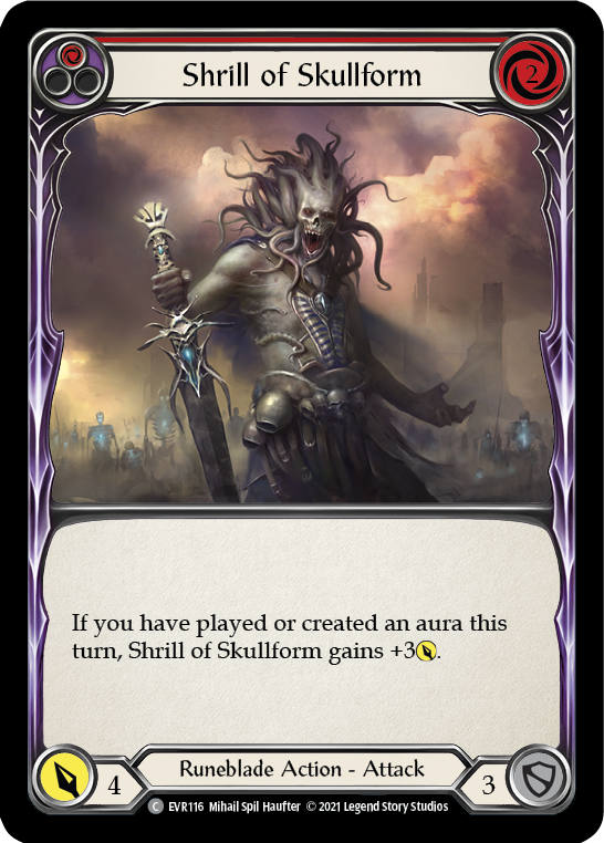 Shrill of Skullform (Red) [EVR116] (Everfest)  1st Edition Rainbow Foil | Chromatic Games