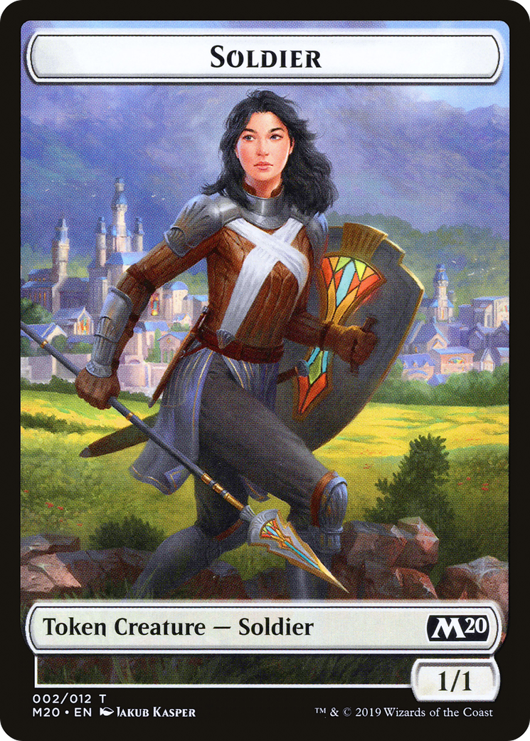 Soldier // Dinosaur Double-Sided Token [Game Night 2019 Tokens] | Chromatic Games