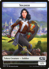 Soldier // Dinosaur Double-Sided Token [Game Night 2019 Tokens] | Chromatic Games