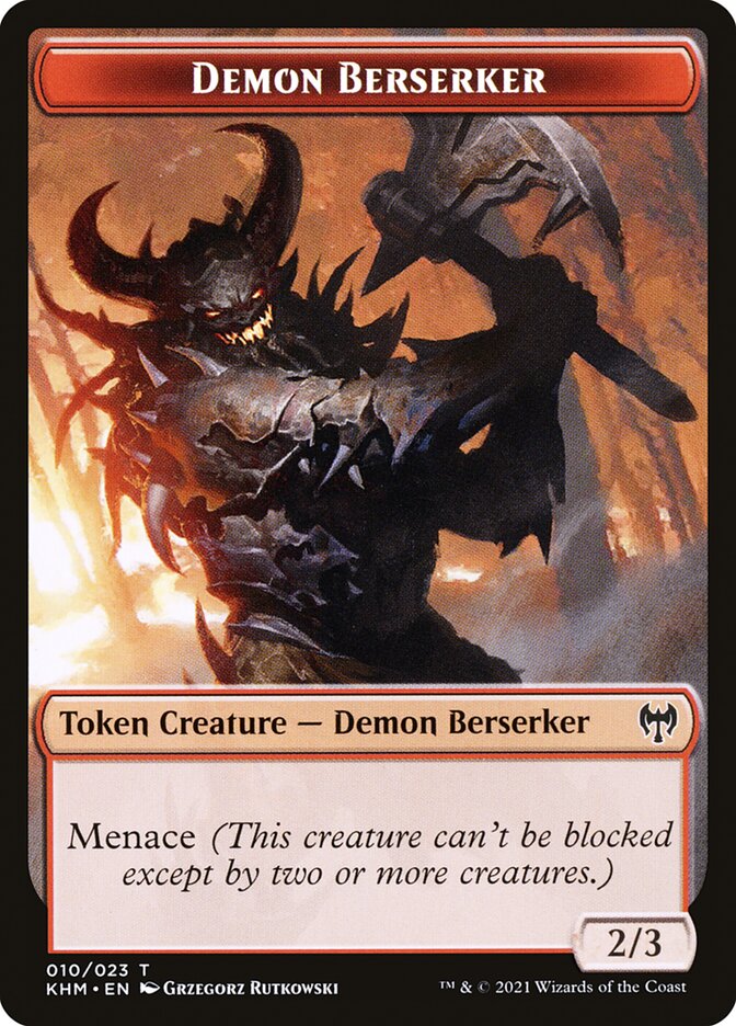 Treasure // Demon Berserker Double-Sided Token [Kaldheim Tokens] | Chromatic Games