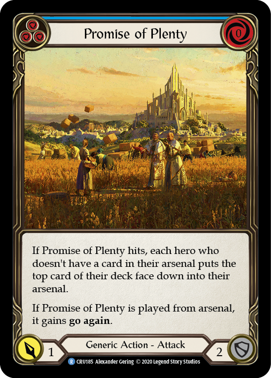 Promise of Plenty (Blue) [CRU185] (Crucible of War)  1st Edition Rainbow Foil | Chromatic Games