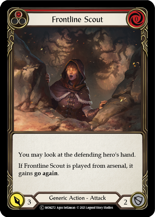 Frontline Scout (Red) [U-MON272-RF] (Monarch Unlimited)  Unlimited Rainbow Foil | Chromatic Games