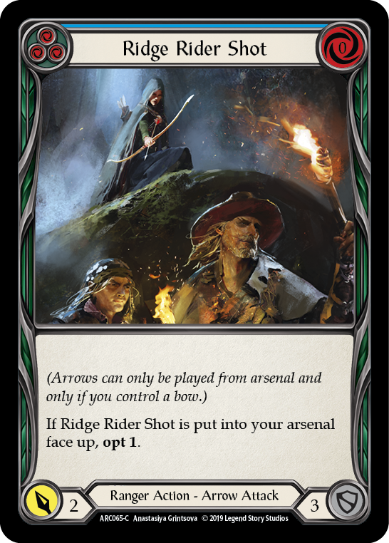 Ridge Rider Shot (Blue) [ARC065-C] (Arcane Rising)  1st Edition Rainbow Foil | Chromatic Games