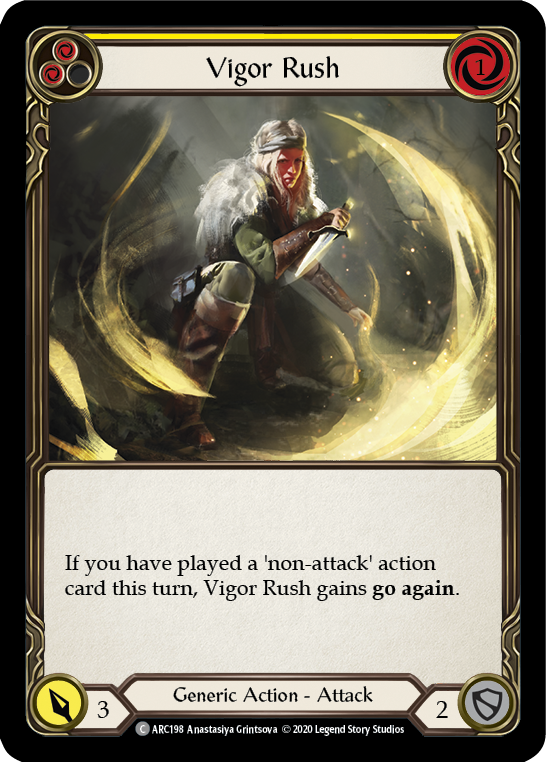 Vigor Rush (Yellow) [U-ARC198] (Arcane Rising Unlimited)  Unlimited Rainbow Foil | Chromatic Games