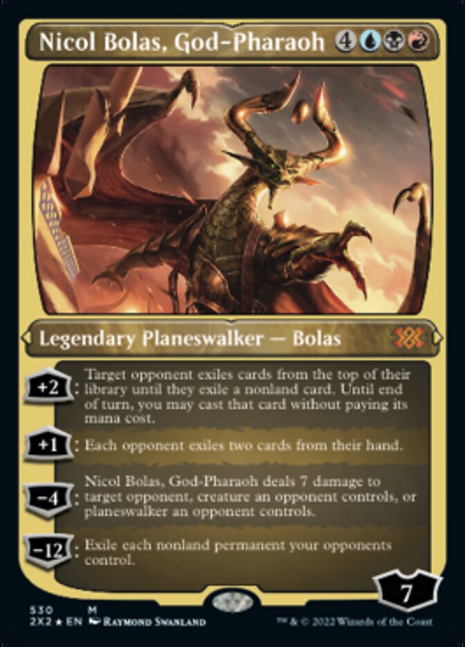 Nicol Bolas, God-Pharaoh (Foil Etched) [Double Masters 2022] | Chromatic Games