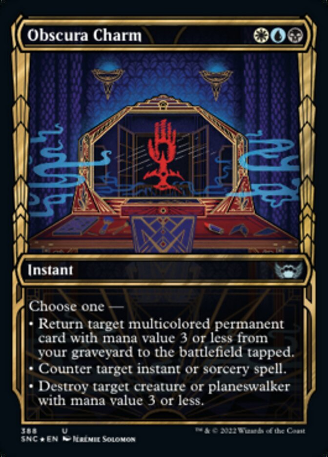 Obscura Charm (Showcase Golden Age Gilded Foil) [Streets of New Capenna] | Chromatic Games