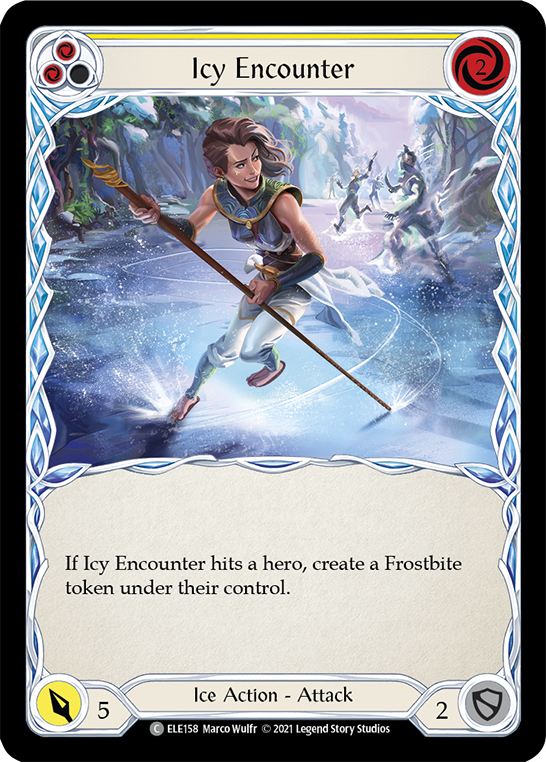 Icy Encounter (Yellow) [ELE158] (Tales of Aria)  1st Edition Rainbow Foil | Chromatic Games