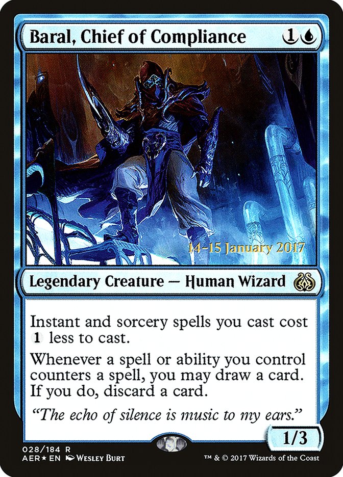 Baral, Chief of Compliance [Aether Revolt Prerelease Promos] | Chromatic Games