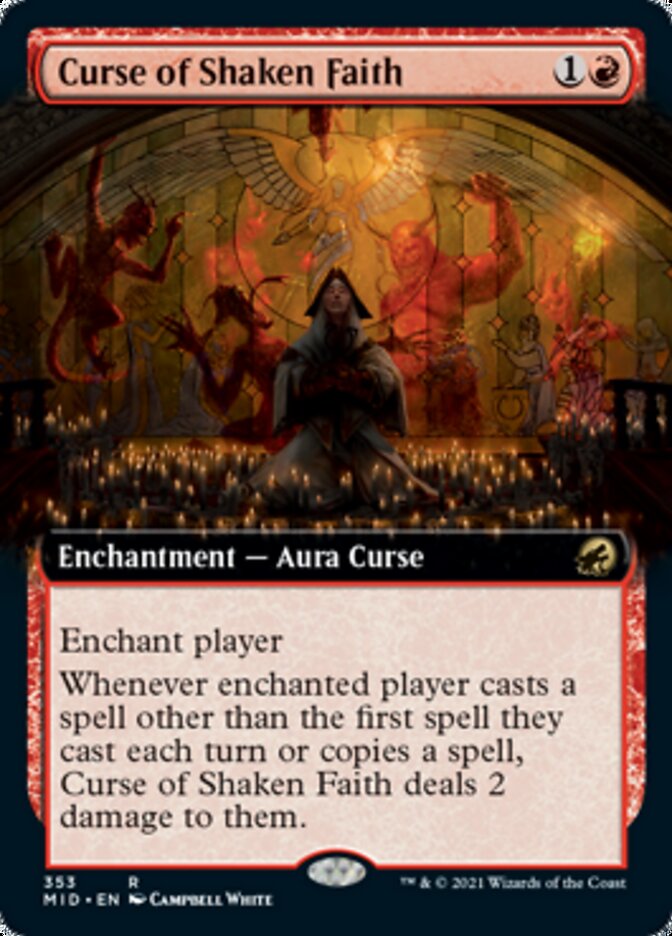 Curse of Shaken Faith (Extended Art) [Innistrad: Midnight Hunt] | Chromatic Games