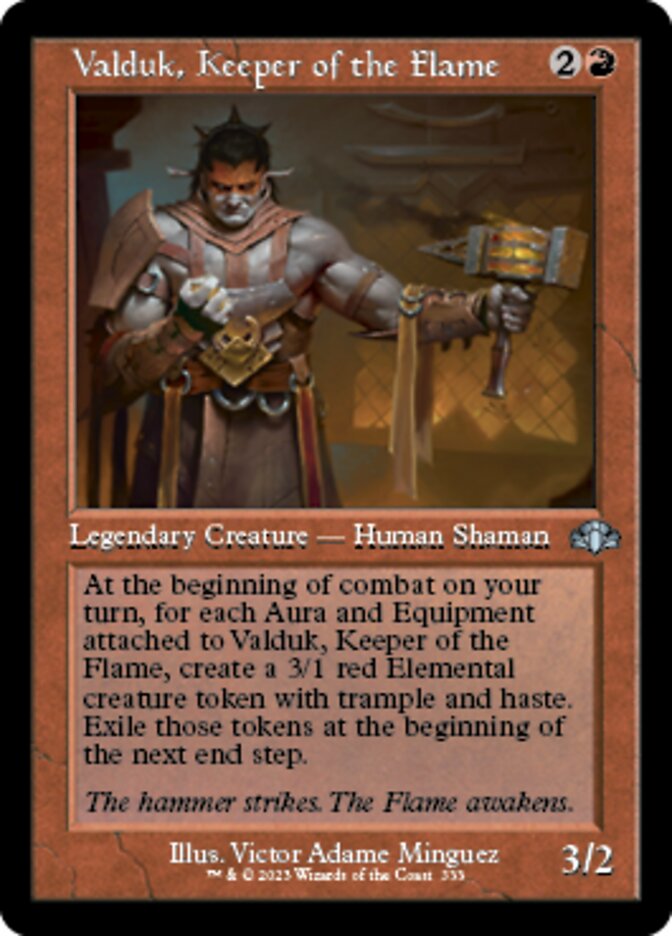 Valduk, Keeper of the Flame (Retro) [Dominaria Remastered] | Chromatic Games