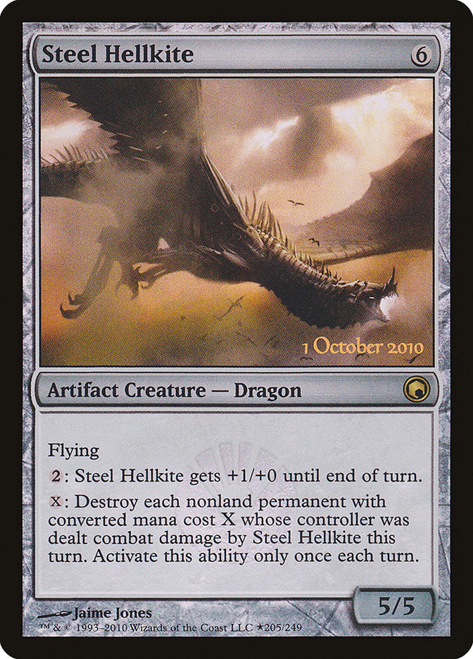 Steel Hellkite [Scars of Mirrodin Prerelease Promos] | Chromatic Games