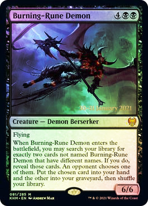 Burning-Rune Demon [Kaldheim Prerelease Promos] | Chromatic Games