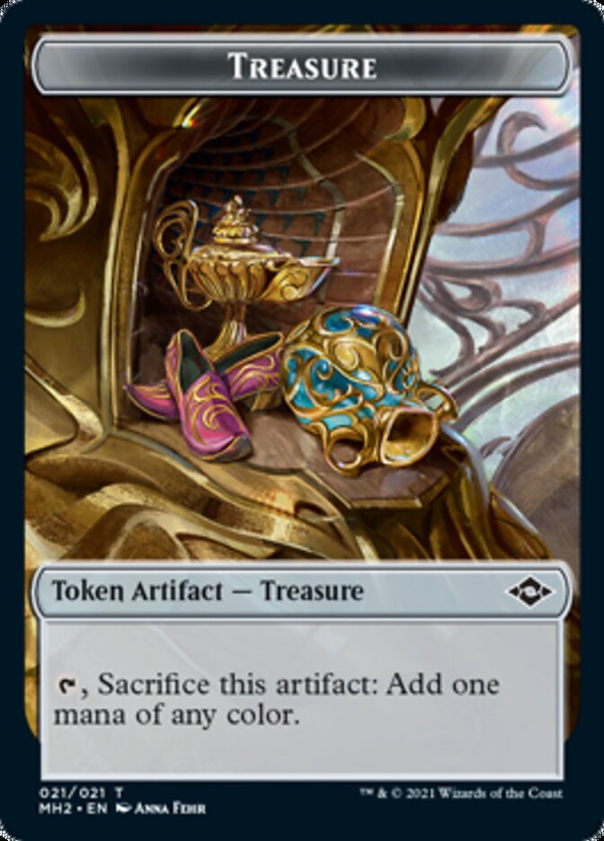 Treasure (21) // Zombie Double-Sided Token [Modern Horizons 2 Tokens] | Chromatic Games