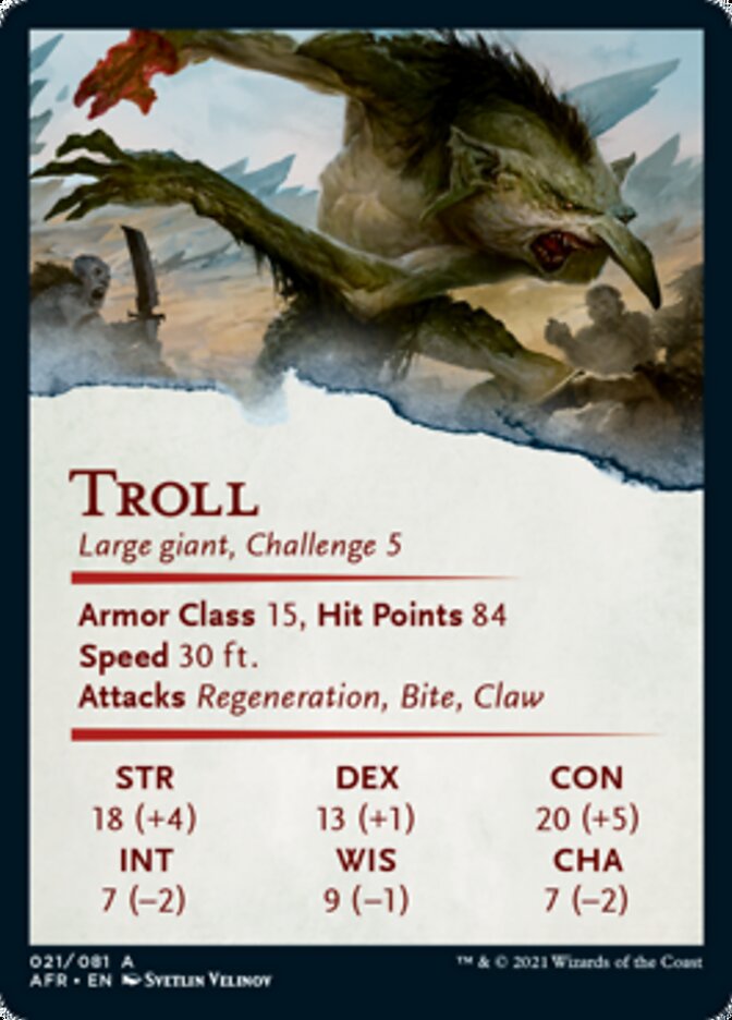 Troll Art Card (Gold-Stamped Signature) [Dungeons & Dragons: Adventures in the Forgotten Realms Art Series] | Chromatic Games