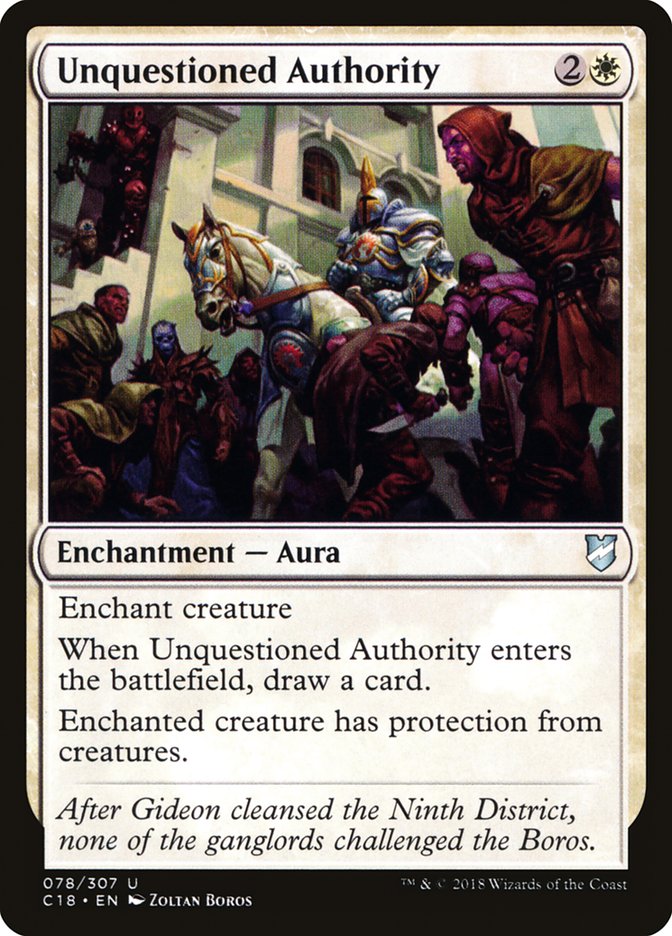 Unquestioned Authority [Commander 2018] | Chromatic Games