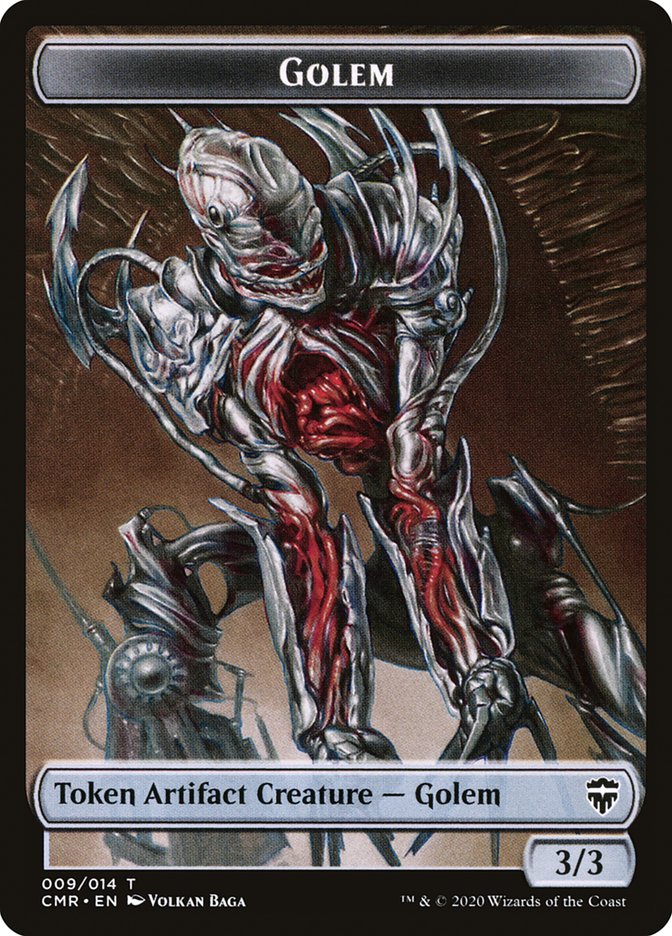 Golem // The Monarch Double-Sided Token [Commander Legends Tokens] | Chromatic Games