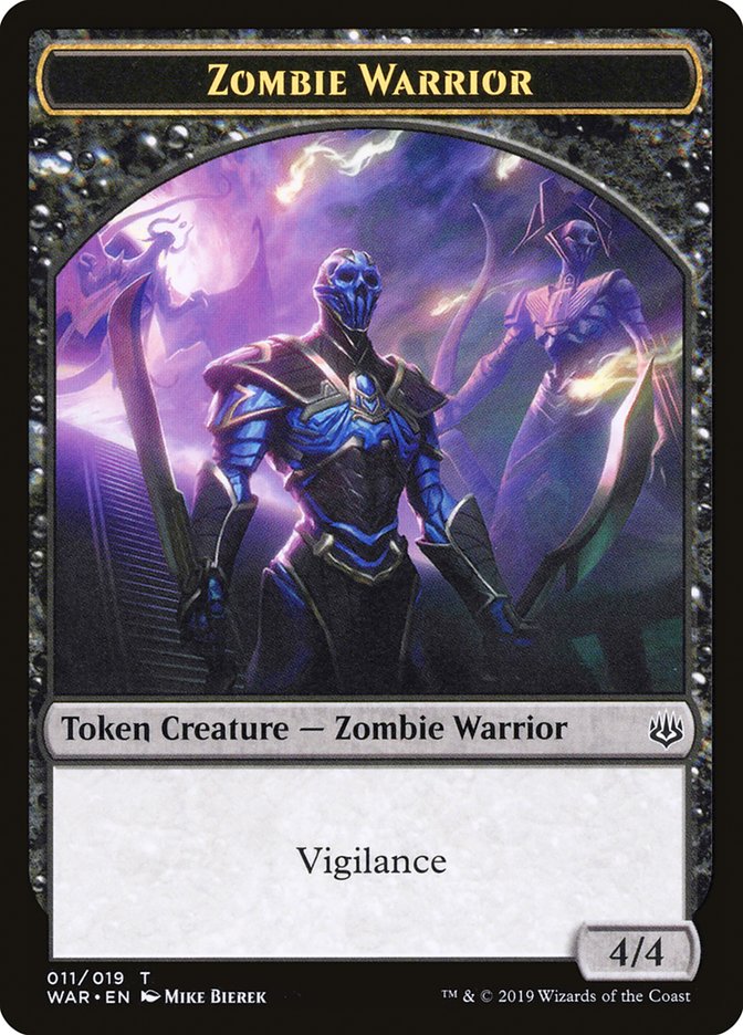 Zombie Warrior Token [War of the Spark Tokens] | Chromatic Games