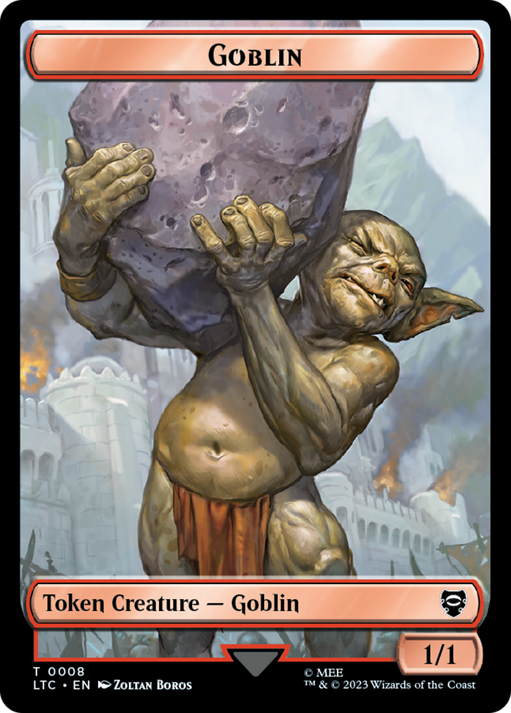 Goblin // Wraith Double-Sided Token [The Lord of the Rings: Tales of Middle-Earth Commander Tokens] | Chromatic Games