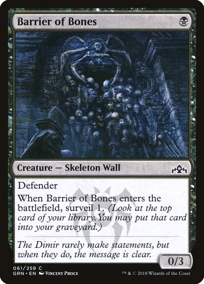 Barrier of Bones [Guilds of Ravnica] | Chromatic Games