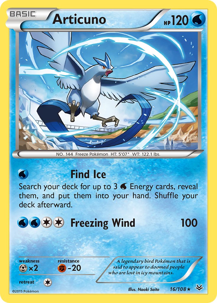 Articuno (16/108) (Theme Deck Exclusive) [XY: Roaring Skies] | Chromatic Games